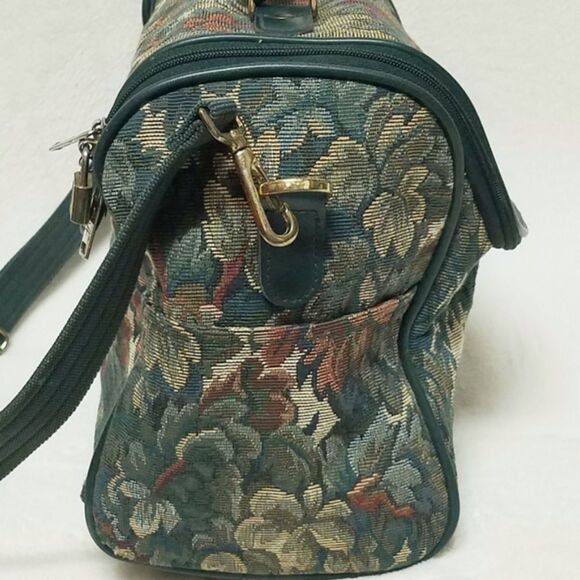 Vintage 80s Diane Von Furstenberg Large Floral Tapestry Canvas Weekend Bag - Picture 6 of 16